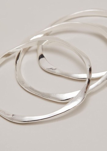 Phase Eight Irregular Bangle Set Jewellery Silver Canada | DLIHRW-136